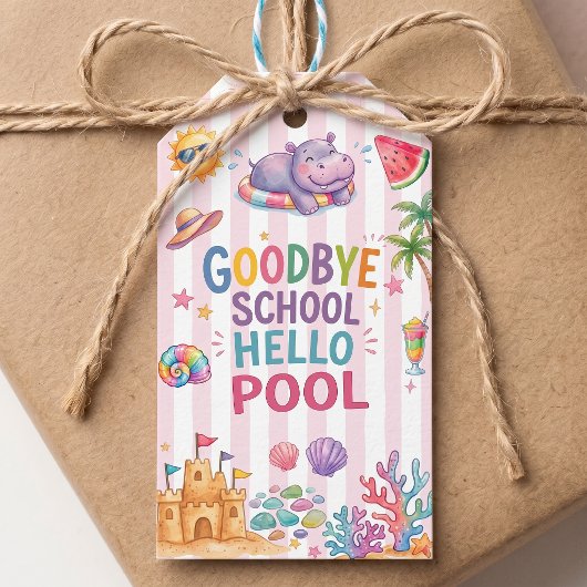 Hallo Poolparty Gelb Caro Geschenkanhänger