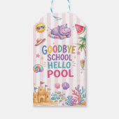 Hallo Poolparty Gelb Caro Geschenkanhänger (Vorderseite)