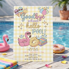 Hallo Poolparty Gelbe Caro Einladung