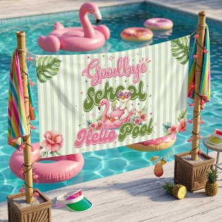 Hallo Poolparty Grüne Streifen Banner
