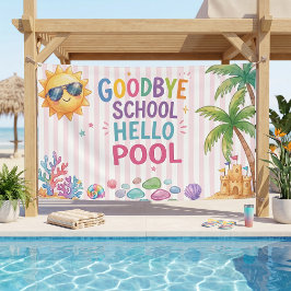 Hallo Poolparty-Streifen Banner