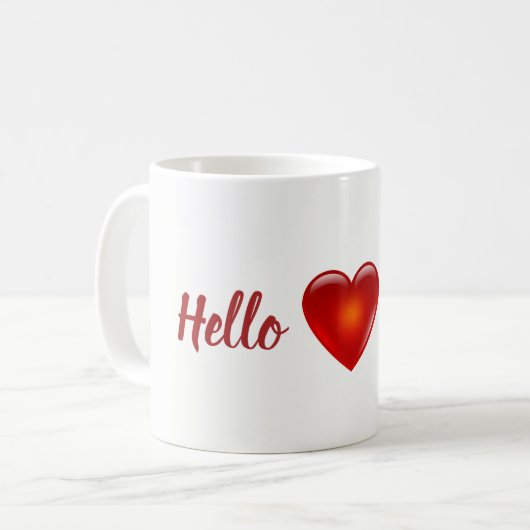 Hallo Poopchik! Herz-Tasse vom Kuchen Raisa Kaffeetasse (Vorderseite Links)