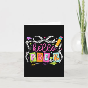 Hallo Pre-k Back to School Lehrerin Girl Coquette Karte
