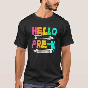 Hallo Pre K Erster Schultag Zurück zur Schule T-Shirt