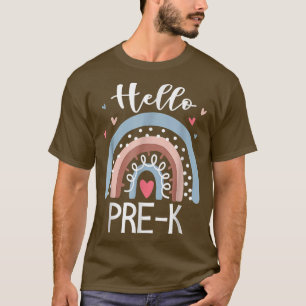 Hallo Pre K Funny Boho Rainbow Zurück zur Schule T-Shirt