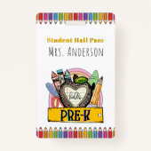 Hallo Pre K Hall Pass Ausweis (Vorderseite)