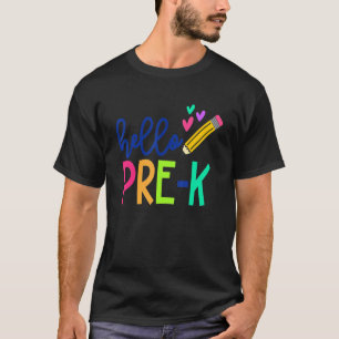 Hallo Pre K Lehrer Student ersten Tag der Schule T-Shirt