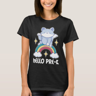 Hallo Pre K mit Cat for School T-Shirt