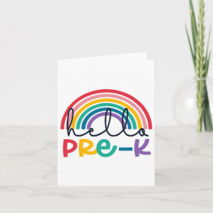 Hallo Pre-k Rainbow Ck an Schullehrer Student K Karte