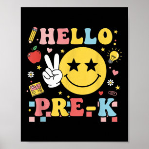 Hallo Pre-k Shirt für Kinder Lehrermädchen Mädchen Poster