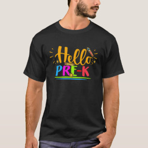 Hallo Pre K Shirt Spaß zurück zum Schullehrer Stud
