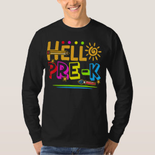 Hallo Pre K Shirt Spaß zurück zum Schullehrer Stud