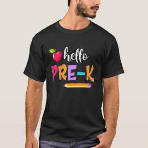 Hallo Pre-K-Team Bleistift Erster Tag des Vorschul T-Shirt