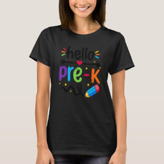 Hallo Pre-K-Team Prek Zurück zur Schule Lehrer Mäd T-Shirt