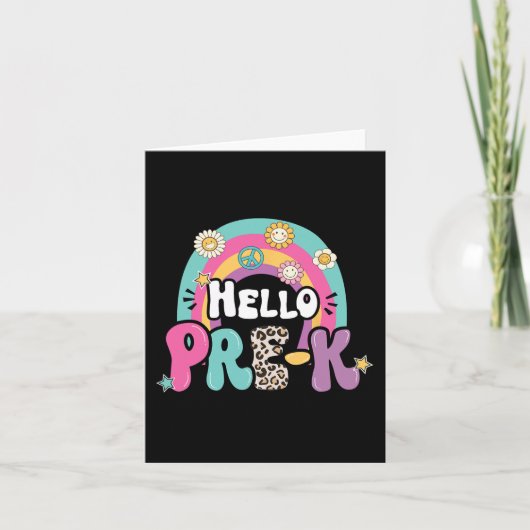 Hallo Pre-K Zurück zu Schullehrern Kinder ersten T Karte (Vorderseite)