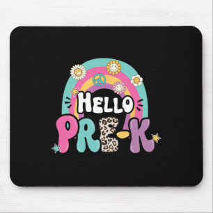 Hallo Pre-K Zurück zu Schullehrern Kinder ersten T Mousepad