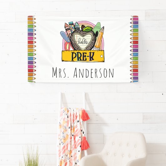 Hallo Pre-k Zurück zur Schule Klassenzimmer Banner (Insitu)
