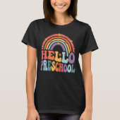 Hallo Preschool Boho Rainbow To School T-Shirt (Vorderseite)