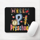 Hallo Preschool Retro Lehrer Kleinkind Mädchen zur Mousepad (Mit Mouse)