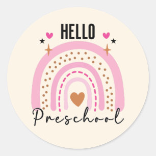 Hallo Preschool Zurück zur Vorschule Runder Aufkleber