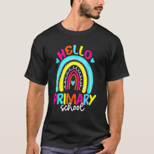 Hallo Primarschule Regenbogen Kinder zurück an T-Shirt