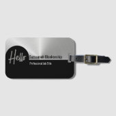 Hallo Professional Faux Silver Metallic Gepäckanhänger (Vorderseite (Horizontal))