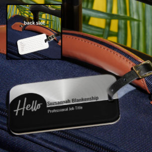 Hallo Professional Faux Silver Metallic Gepäckanhänger