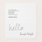 Hallo Profi minimalistisch grau weiß Visitenkarten (Außenseite Aufgefaltet)