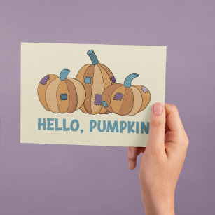 Hallo, Pumpkin Blank Herbst Pumpkins Postkarte