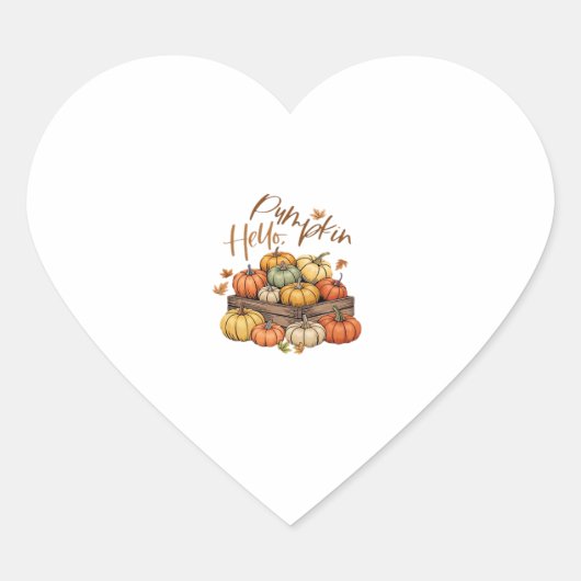 Hallo, Pumpkin-Design Oversized T - Shirt.png Herz-Aufkleber (Vorderseite)