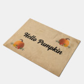 Hallo Pumpkin Fall Fußmatte (Schrägansicht)