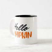 Hallo Pumpkin Fall Herbst Herbst Zweifarbige Tasse (Vorderseite Links)
