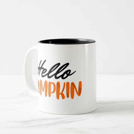Hallo Pumpkin Fall Herbst Herbst Zweifarbige Tasse (Vorderseite Links)