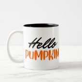 Hallo Pumpkin Fall Herbst Herbst Zweifarbige Tasse (Links)