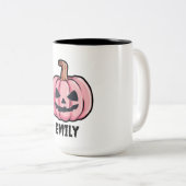 Hallo pumpkin Halloween Personalized name Zweifarbige Tasse (VorderseiteRechts)