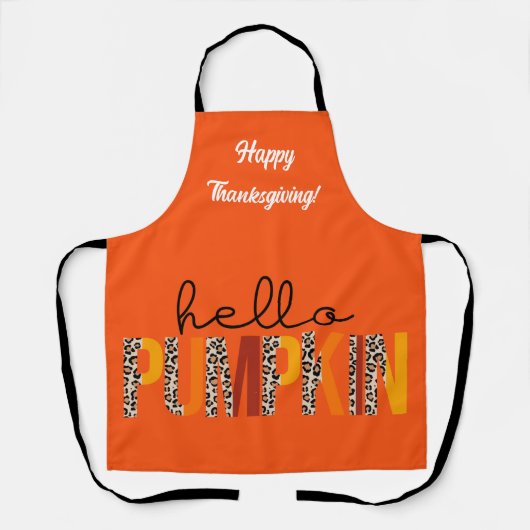 Hallo Pumpkin Herbst Autumn Text und Farbe anpasse Schürze (Vorderseite)