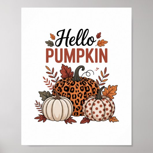 Hallo Pumpkin Herbst Herbst Poster (Vorne)