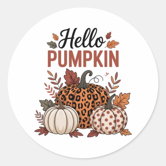 Hallo Pumpkin Herbst Herbst Runder Aufkleber (Vorderseite)