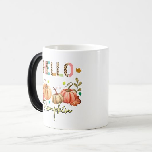 Hallo Pumpkin Herbst Herbstsaison Liebhaber Verwandlungstasse (Vorderseite Links)