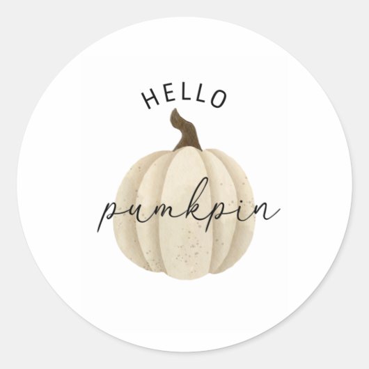 Hallo Pumpkin - Herbst Runder Aufkleber (Vorderseite)