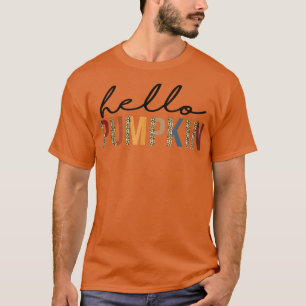 Hallo Pumpkin Leopard Herbst Kürkin Thanksgi T-Shirt