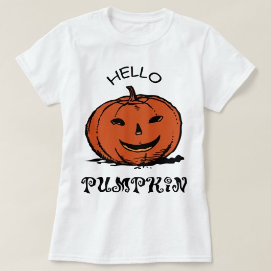Hallo Pumpkin Shirt, Womens Pumpkin Shirt, Fall T-Shirt (Design vorne)
