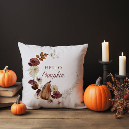 Hallo Pumpkin und Herbstlaub Kissen