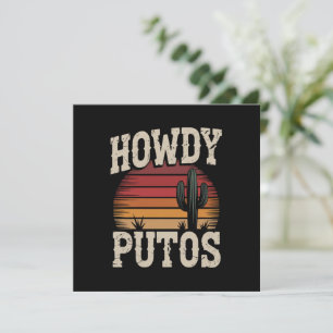 Hallo Putos Lustiger Kactus Retro Vintage Einladung