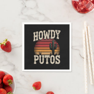 Hallo Putos Lustiger Kactus Retro Vintage Serviette