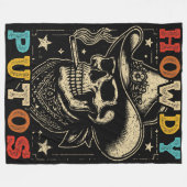 Hallo Putos Lustiger Totenkopf Retro Vintage Fleecedecke (Vorderseite (Horizontal))
