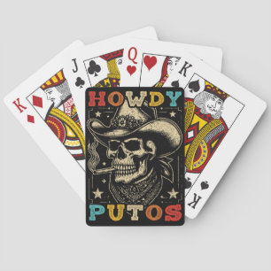 Hallo Putos Lustiger Totenkopf Retro Vintage Spielkarten