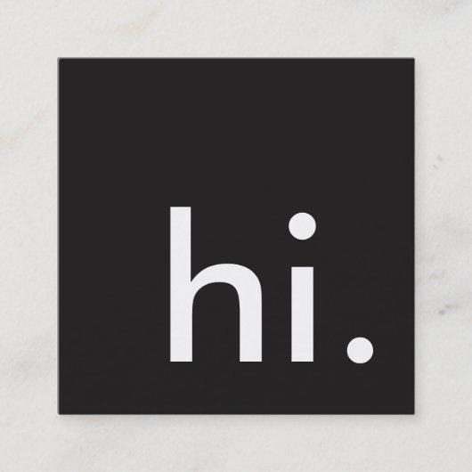 hallo Quadrat Quadratische Visitenkarte (Vorderseite)