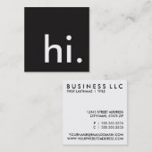 hallo Quadrat Quadratische Visitenkarte (Vorne/Hinten)