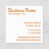 hallo quadratische visitenkarte (Rückseite)